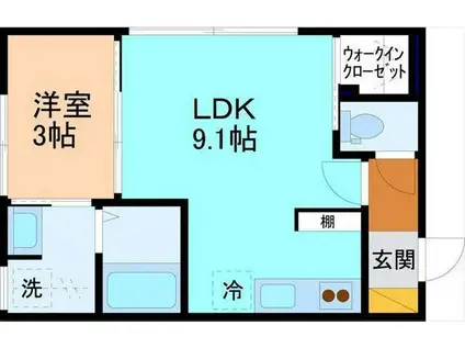 サン・ステージ今泉A棟(1LDK/1階)の間取り写真