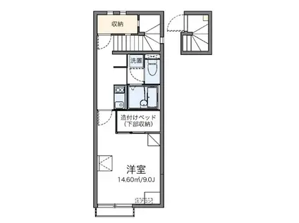 オリザ田無II(1K/2階)の間取り写真