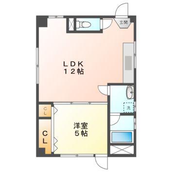みやびビル(1LDK/4階)の間取り写真
