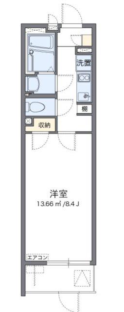 クレイノ初島(1K/1階)の間取り写真