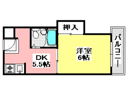 パールハイツ春日(1DK/3階)の間取り写真