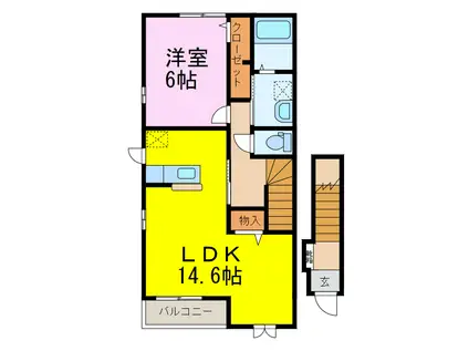 コンフォルト カーサ(1LDK/2階)の間取り写真