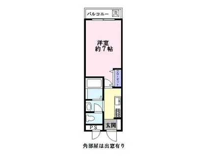 アドニス・ベルロード2(1K/2階)の間取り写真