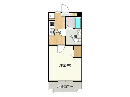 サンテラス南浅田(1DK/2階)の間取り写真