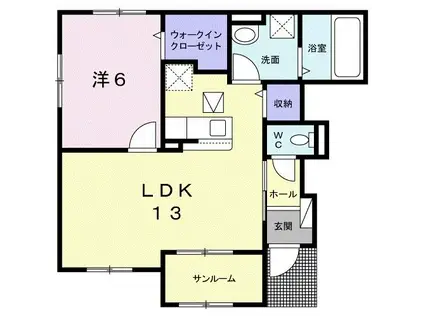 チェリーコートII(1LDK/1階)の間取り写真