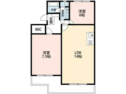 マンションストークV(2LDK/3階)の間取り写真
