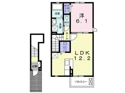 アルバーダ(1LDK/2階)の間取り写真