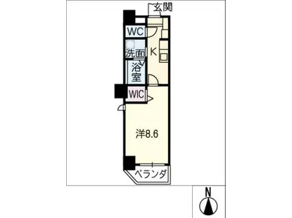 GOLDIII(1K/6階)の間取り写真
