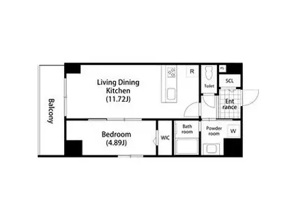 GRAN DUKE栄ELIMA(1LDK/4階)の間取り写真