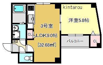 PEAR RESIDENCE MINATO(1LDK/7階)の間取り写真