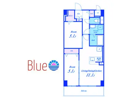 LUANA湘南(2LDK/2階)の間取り写真