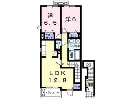 ヴィラ・フォレスト(2LDK/2階)の間取り写真