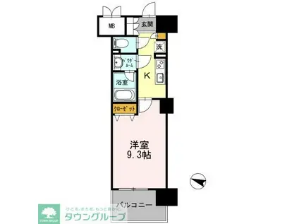 ロイヤルパークスERささしま ウエスト(1K/10階)の間取り写真