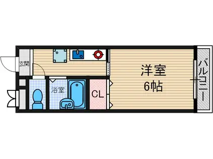 アラモード(1DK/3階)の間取り写真