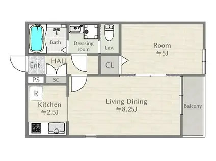 FUJISTA田無(1LDK/3階)の間取り写真