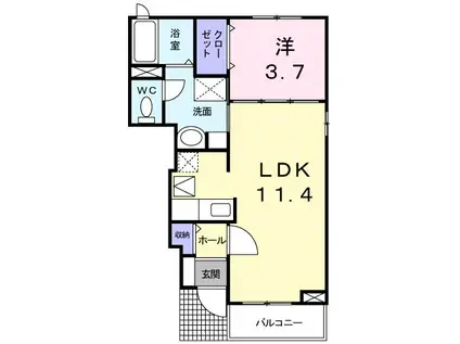 ル・フトゥール(1LDK/1階)の間取り写真