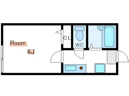 ウッディハイツ(1K/2階)の間取り写真