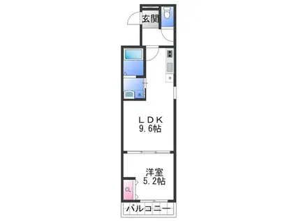 フジパレス西取石II番館(1LDK/1階)の間取り写真