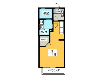 グランセゾン(ワンルーム/2階)の間取り写真