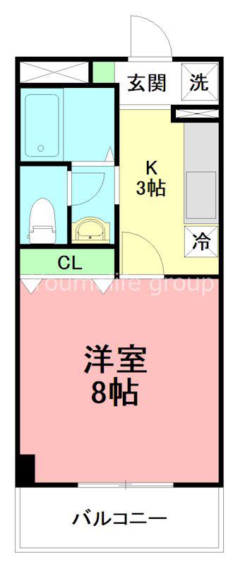 リビングタウン厚木(1K/3階)の間取り写真