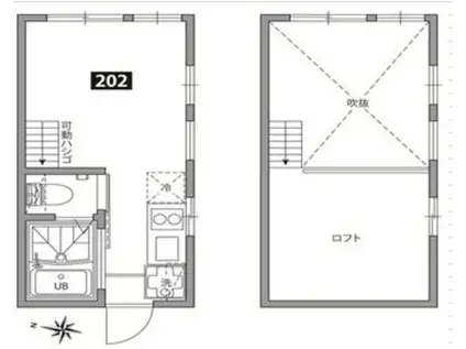 グランエッグス桜上水A(ワンルーム/2階)の間取り写真