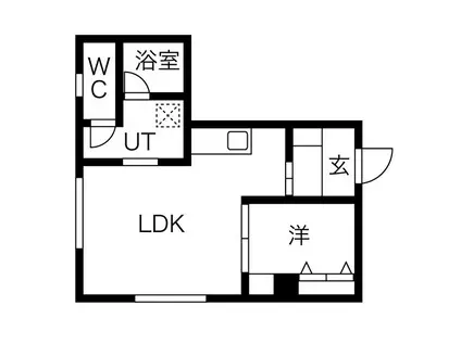 パレスイン行啓(1LDK/2階)の間取り写真