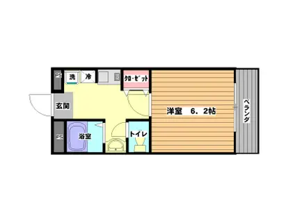 ハイツイオン(1K/2階)の間取り写真