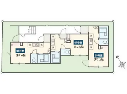 MELDIA海老名(ワンルーム/1階)の間取り写真