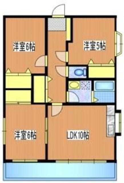 サンモール大堂(3LDK/1階)の間取り写真