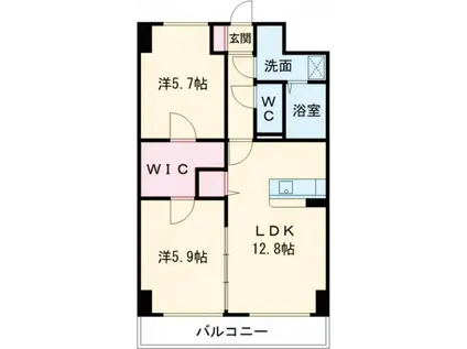 アグレアーブル(2LDK/4階)の間取り写真