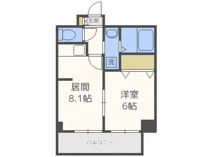 アーバンフラッツ豊平4条(1LDK/8階)の間取り写真