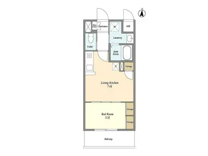 アクシーズタワー川口VIII(1DK/1階)の間取り写真