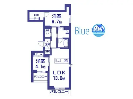 アールメゾン湘南台(2LDK/2階)の間取り写真