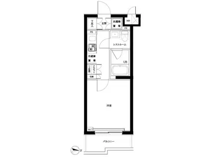 ルーブル武蔵新城弐番館(1K/5階)の間取り写真