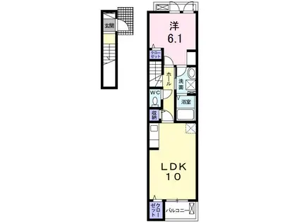 小笠原アパート(1LDK/2階)の間取り写真