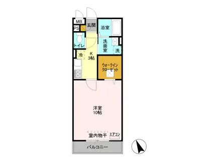 アルバ・グラート A(1K/2階)の間取り写真