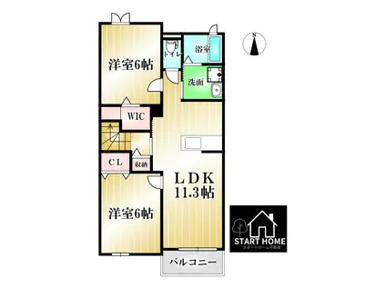 フィオーレNS IV-D(2LDK/2階)の間取り写真