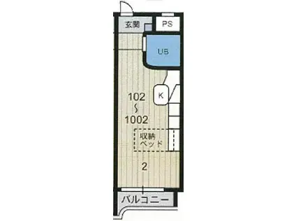 ラ・パルフェ・ド・コリエ(ワンルーム/8階)の間取り写真