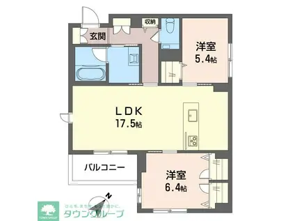 クレスティーク(2LDK/2階)の間取り写真