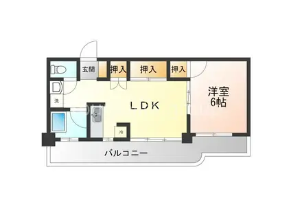 インベストメント高森I(1LDK/3階)の間取り写真