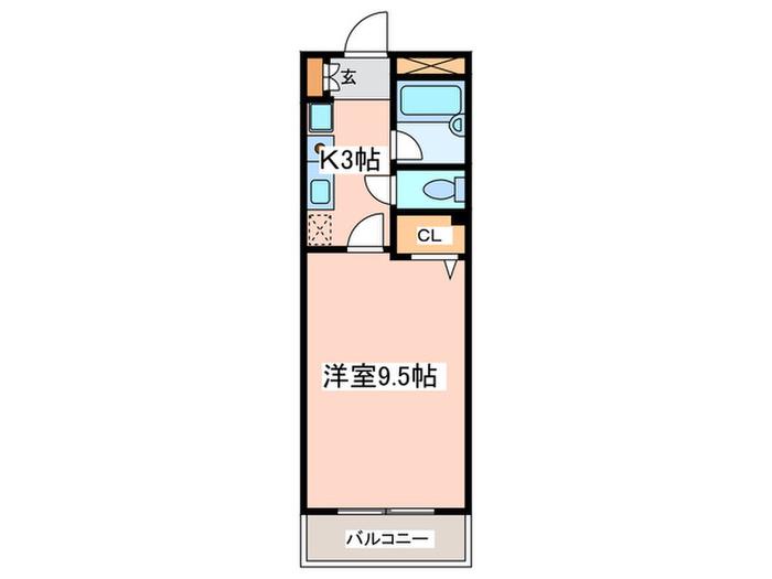 アーク登戸(1K/2階)の間取り写真