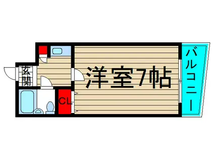 メゾンナカニシパートII(1K/2階)の間取り写真