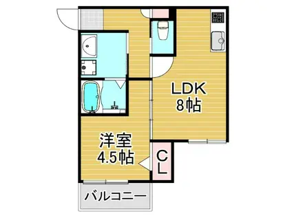 PHOENIX香椎駅前(1LDK/1階)の間取り写真