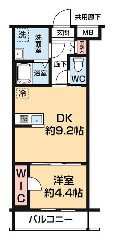 ARCOBALENO SHIMURASAKAUE(1DK/1階)の間取り写真