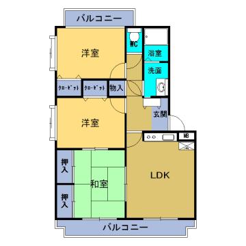 ユーミーアサヒ(3LDK/4階)の間取り写真