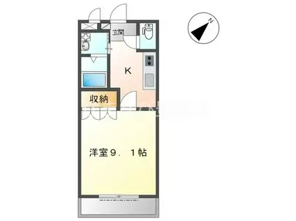 プランドールMK(1K/1階)の間取り写真