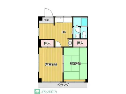 大塚マンション(2DK/1階)の間取り写真