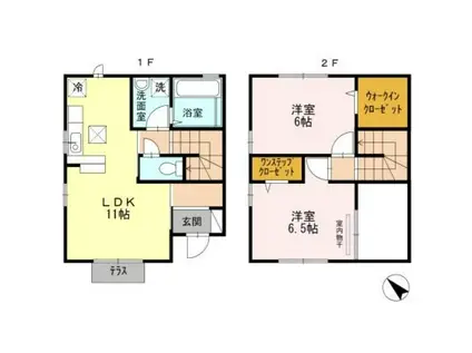 ベルドミールB(2LDK/1階)の間取り写真