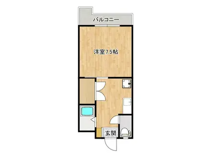 プリモローザ(1K/4階)の間取り写真