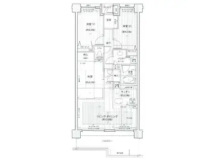 ランドステージ高津多摩川(2SLDK/5階)の間取り写真